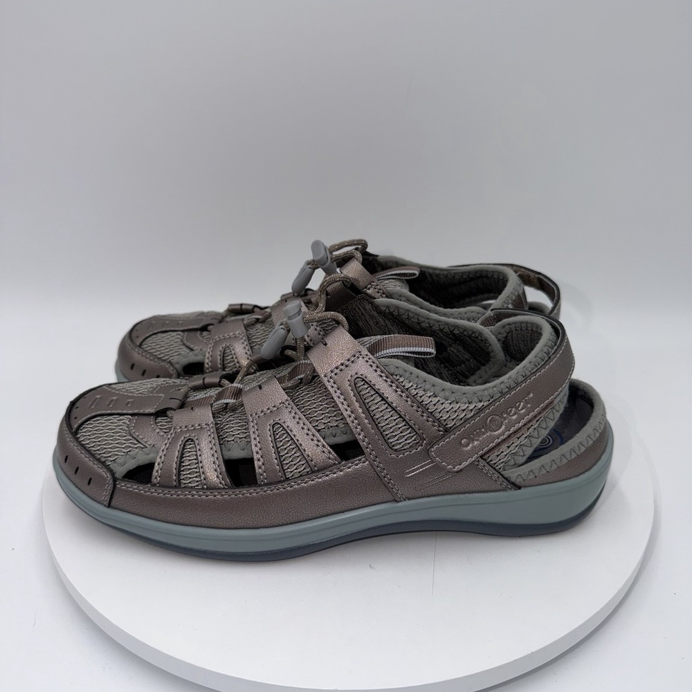 Orthofeet Verona Sandals Womens Size 8.5 W Pewter Casual Orthopedic Comfort Shoe